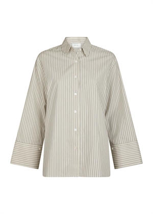Dita double stripe skjorte Creme Neo Noir 